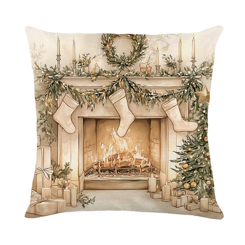 

Christmas Printed Pillow Cover New Sofa Decoration Cushion Cover Christmas Pillow Cover Series 45 * 45Cm (without pillow core)