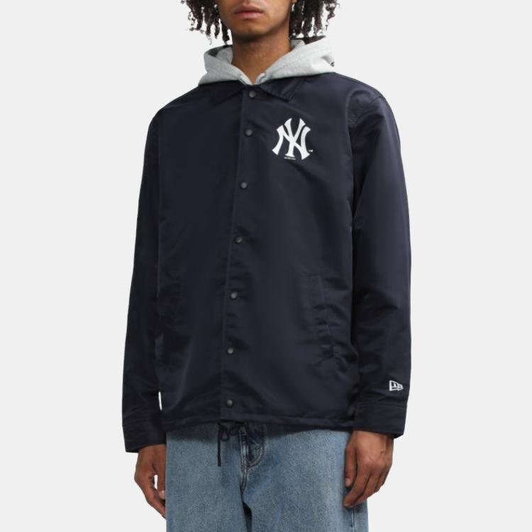New Era X MLB Collaboration SS23 Logo Print Single-Breasted Fitted Collar Long Sleeve Jacket Men Jackets Dark-Blue 13471013