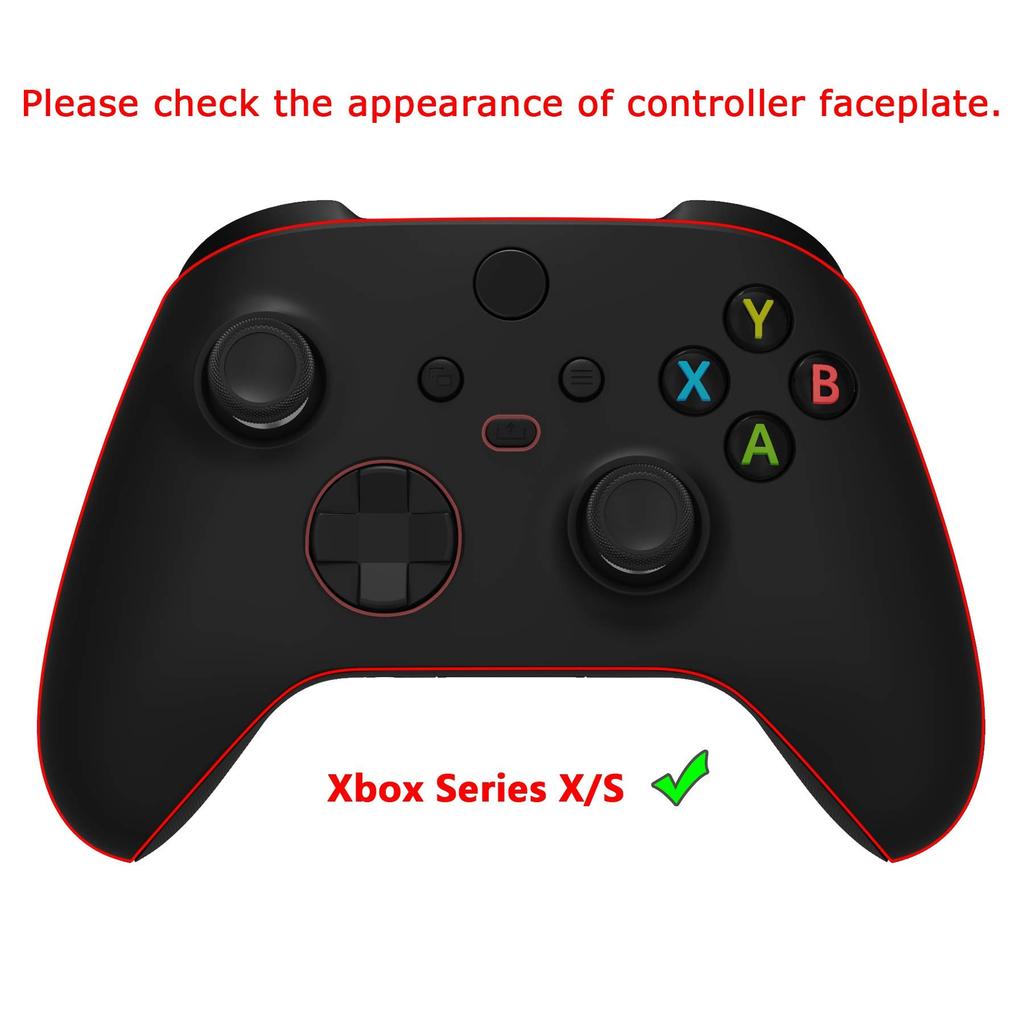 eXtremeRate Full Shell Button Set for Xbox Series X S Clear Replacement Side Rail Grip Front Backplate Cover for Xbox Core Wireless Controller Not &