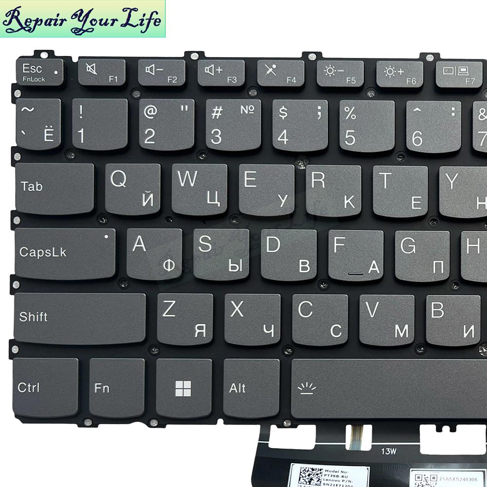 RU Russian Backlit Keyboard for Lenovo ThinkBook 13s G4 ARB 13s G4 IAP Yoga 6-13ALC7 82UD 6-13ABR8 SN21E71201 Keyboard F10 Lock