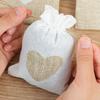 5/30PCS Heart Shape Jute Drawstring Bags Reusable Burlap Jewelry Storage Pouch Home Wedding Christmas Party Gift Packaging Bags