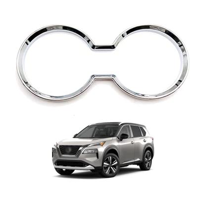 Nissan 4th Generation T33 2022 Front Center Drink Holder Cover Silver X-TRAIL (July - Present) Garnish, (Mirror-Plated Finish)