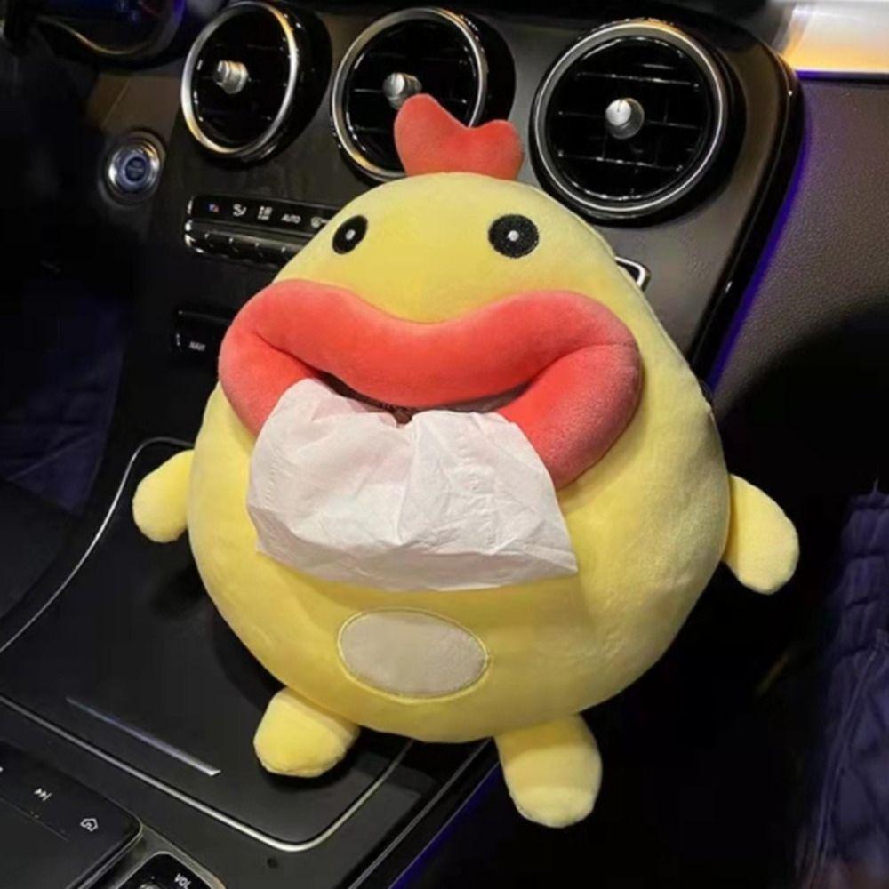 Cartoon Animals Cartoon Plush Car Tissue Box Plush Cartoon Car Hanging Paper Box  Seat Back