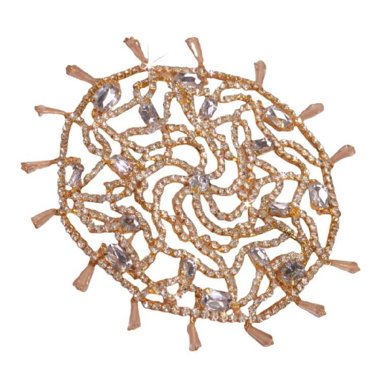 Fringed Rhinestones Hair Chain Shimmering Headwear For Comfortable Styles Great For Evening Event And Celebration