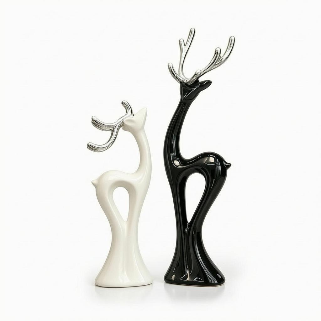 Ceramic Deer Figurines Minimalist Figurine Modern Decorative Figure for
