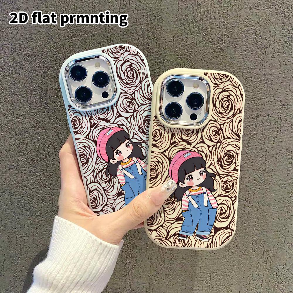 Phone Case: 2D Flat Design Suitable for iPhone 18 17 16 15 14 13 Pro Protective Case, Couple Style, Cartoon Little Girl, Christmas and Halloween Gift