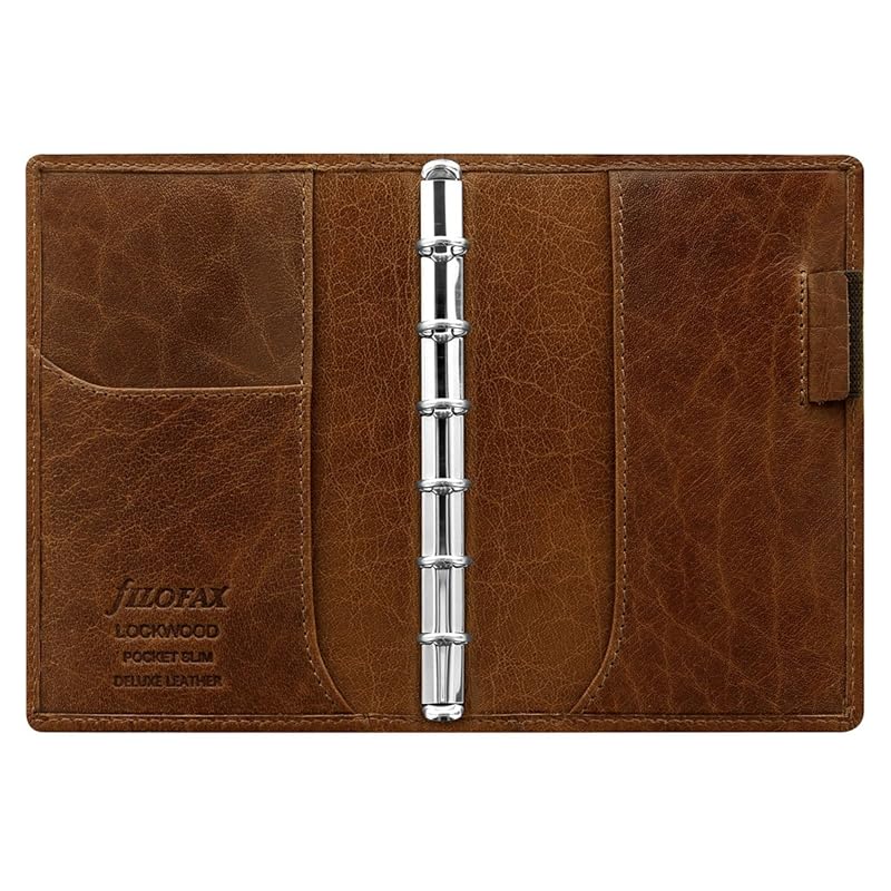 Filofax Lockwood Small Slim System Organizer, Cognac, 17-026051, Officially Imported