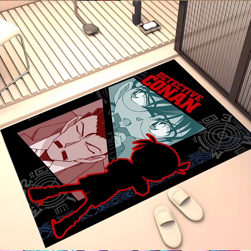 Detective Conan Print Rug, Washable Floor Carpet, For Entryway Dorm Laundry Room Office Study, Home Decor Birthday Christmas Gift