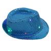 Lights Mardi Gras Sequin Light Up Fedora Hat Themed Party Fedora Hat Supplies Kids Blingbling Show Dance Jazz Hat
