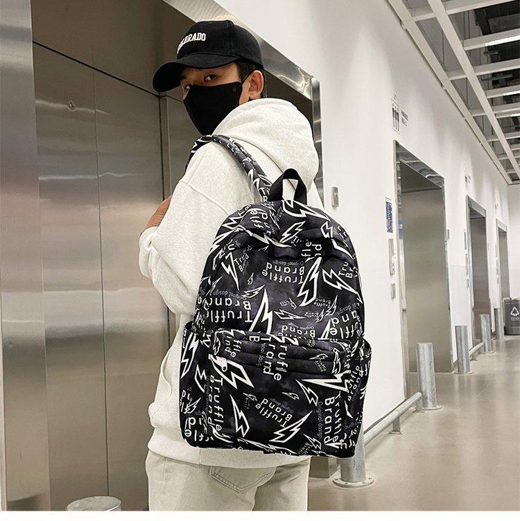 Schoolbag Korean version of the new large-capacity trend graffiti original style schoolbag, junior high school student, high school student, college