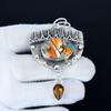 Orange Spiny Oyster Pendant, 925 Sterling Silver Handmade Jewelry, Smoky Topaz Silver Pendant, Party Wear Jewelry For Women's, Pendant Engagement Gift