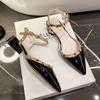 Women's High Heels 2024 New Style Temperament Matching Skirt Sexy Pointed Stiletto Heel Sandals Stylish Buckle Party Shoes