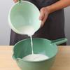 4PCS/Set Comfortable Grip Salad Bowls With Handle Flour Mixing Basin Drip Basin  Fruit