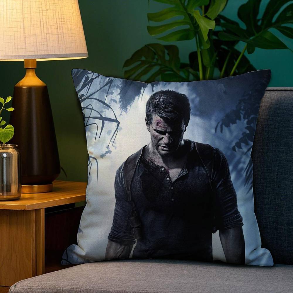 U-Uncharted V-Video Pillow Case Sofa Living Room Bedroom Double-sided Printing Square Cushion Nap Time Cushion Cover