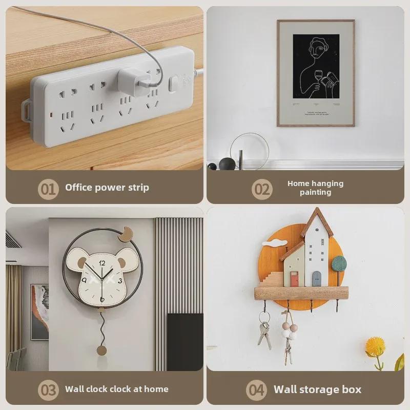 Traceless Punch-Free Sticky Hook: Strong, Multifunctional Acrylic Snap Buckle for Bathroom & Kitchen