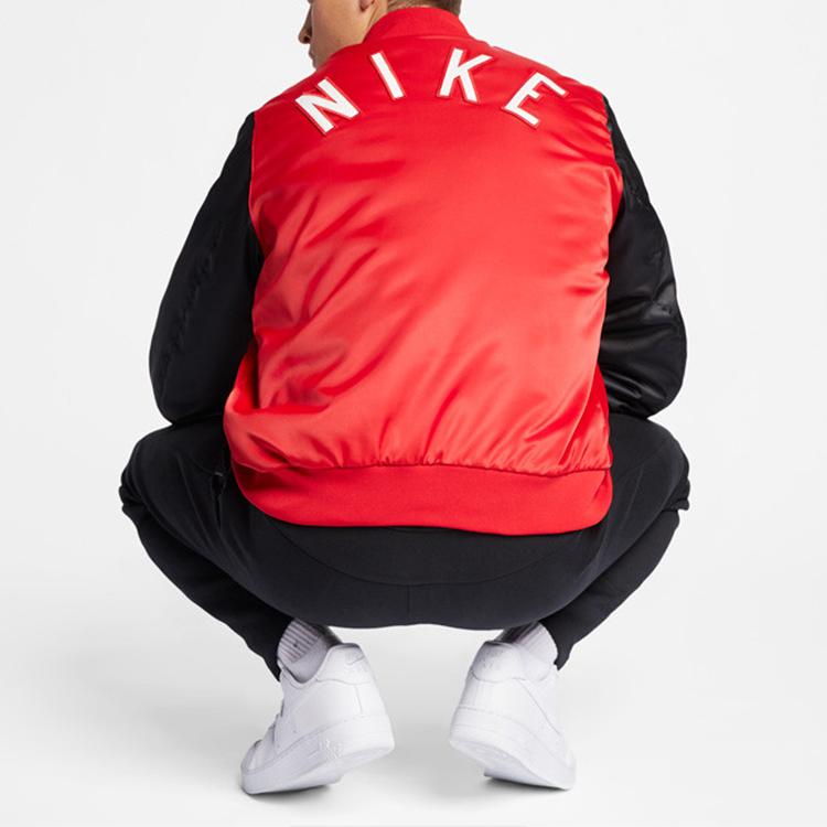 Nike Pánská tkaná bunda na zip se stojáčkem Air červená AR1838-657