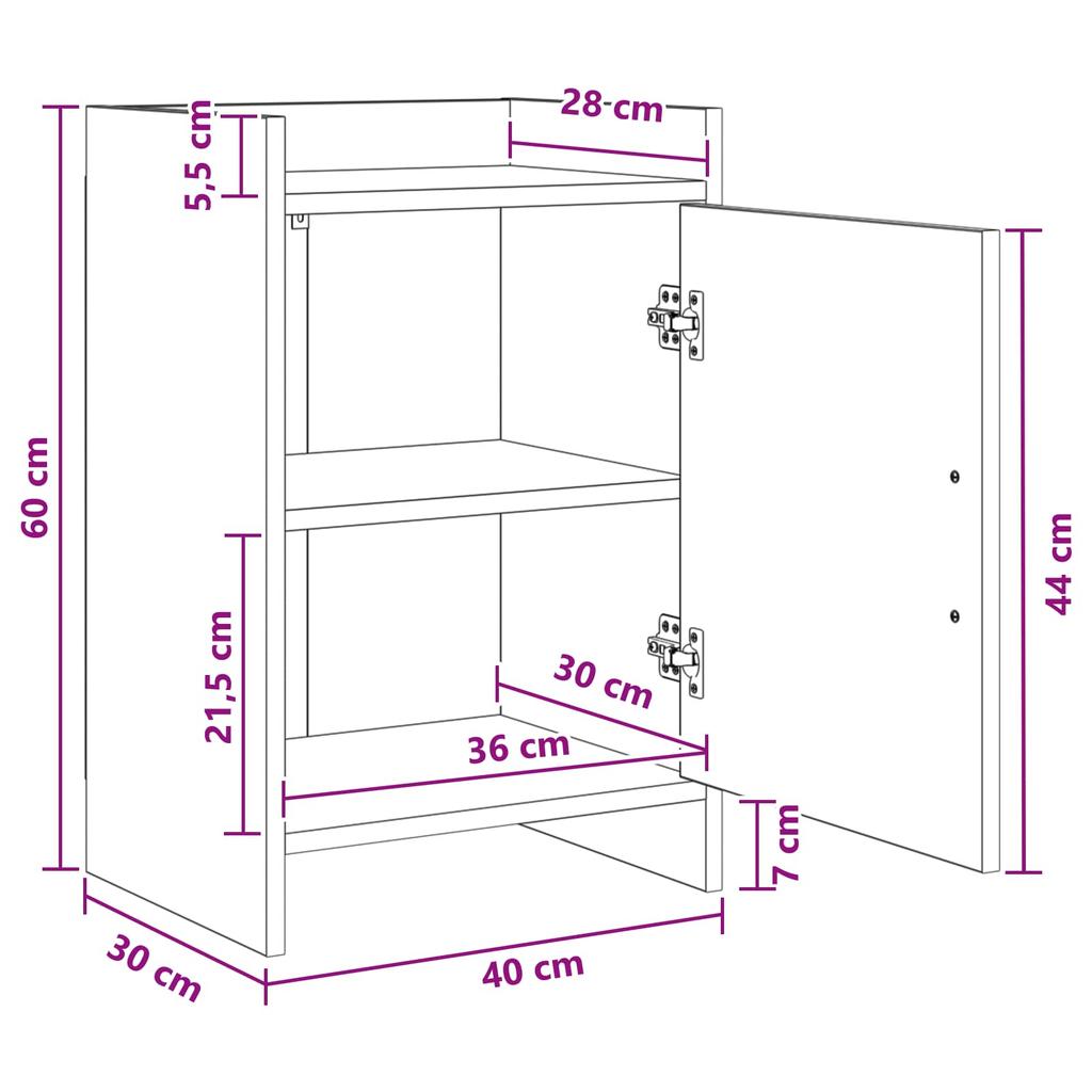 Nightstands Sonoma Oak 40 x 30 x 60 cm Engineered Wood