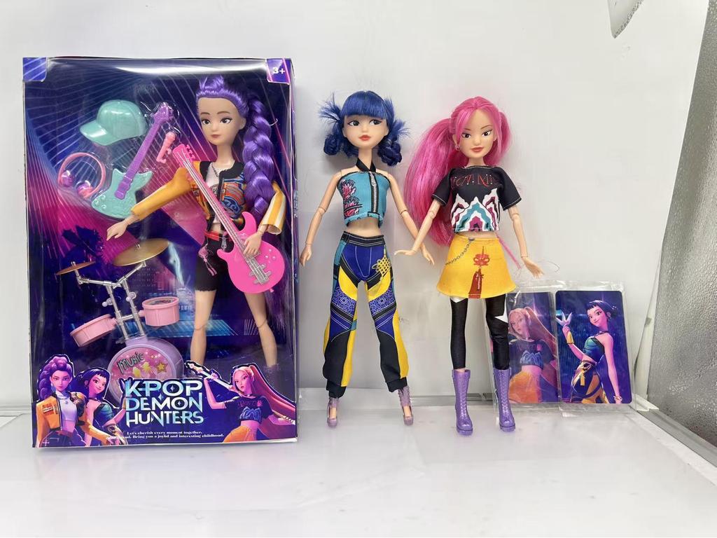 KPOP Demon Hunter Girl & Boy Group Animated Dolls with Theme Song & Colorful Lights