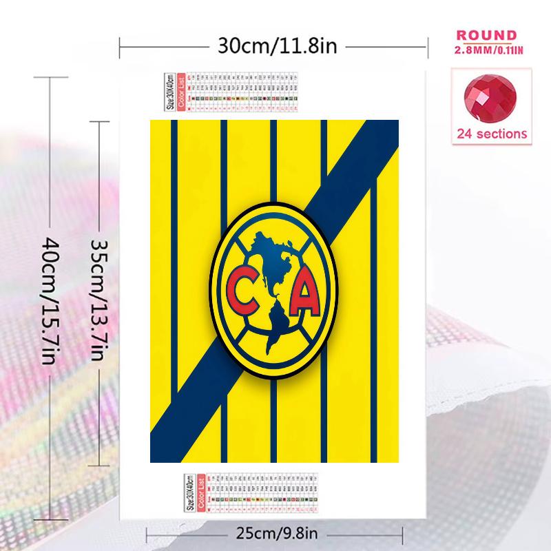 Club América 100% Round Full Drill 5D DIY Diamond Painting Embroidery Cross Stitch Rhinestone Décor