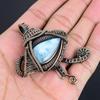 Larimar Pendant Gemstone Jewelry, 999 Copper Wire Wrapped Pendant, Handmade Jewelry Birthstone Pendant, Gift For Him