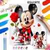 Oil Paint Hand Painting Kit Romantic Mickey Rose Decoration Classic Style Home Decor Art DIY Painting Gift For Valentine's Day