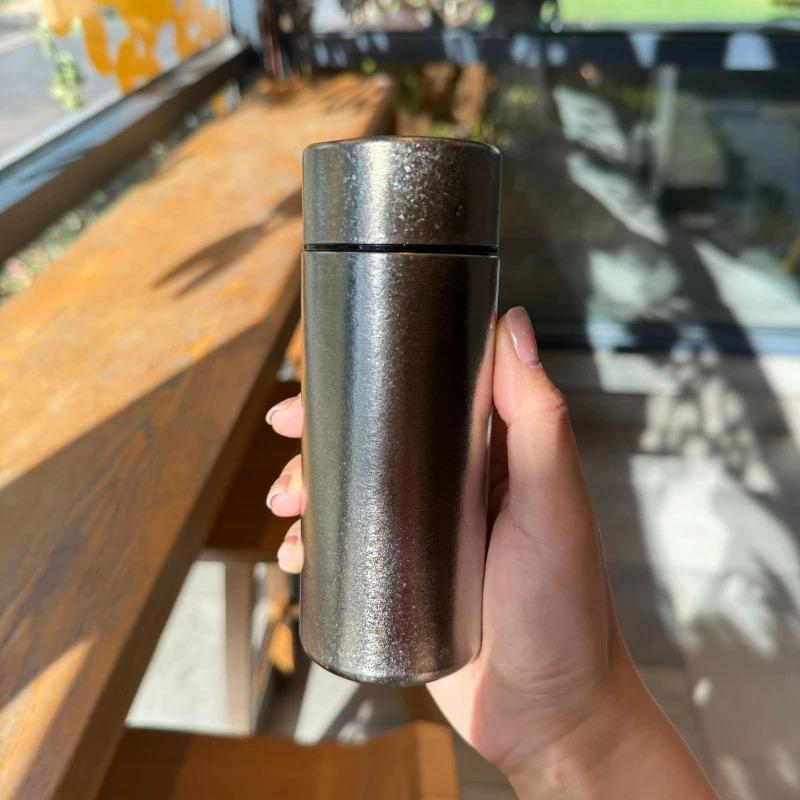 200ml Mini Titanium Thermal Water Bottle With Lid Portable Pocket Cup Double Wall Cold Hot Insulated Cups Drink Coffee Thermos