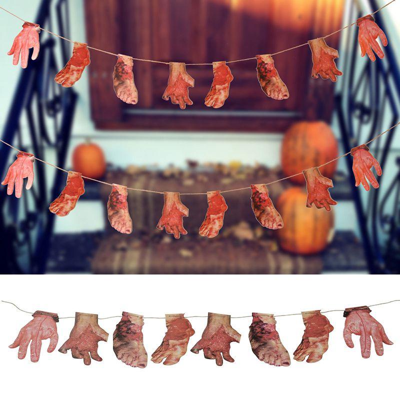 Horrifying Halloween Fake Body Parts Garland For Spooky Party Decorations