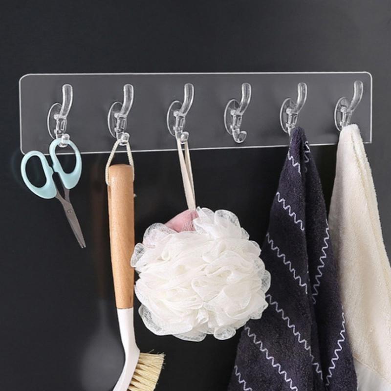 Strong Adhesive Row Hooks Rustproof Waterproof Clothing Towels Coats Keys Bags Hats Bath Ball Hanging Wall Hooks for Bathroom Kitchen Shower Door
