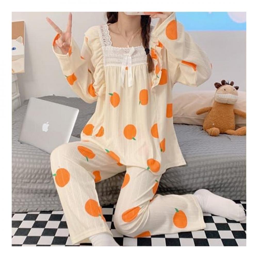 Navava Women S Long Sleeve Lace Pajama Set Nt1312