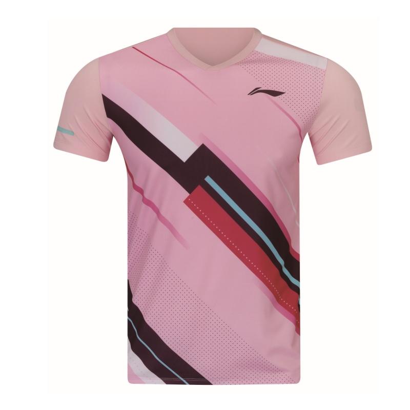 Li Ning Badminton Collection Badminton Jersey Set Unisex Ying Pink AATW021-3