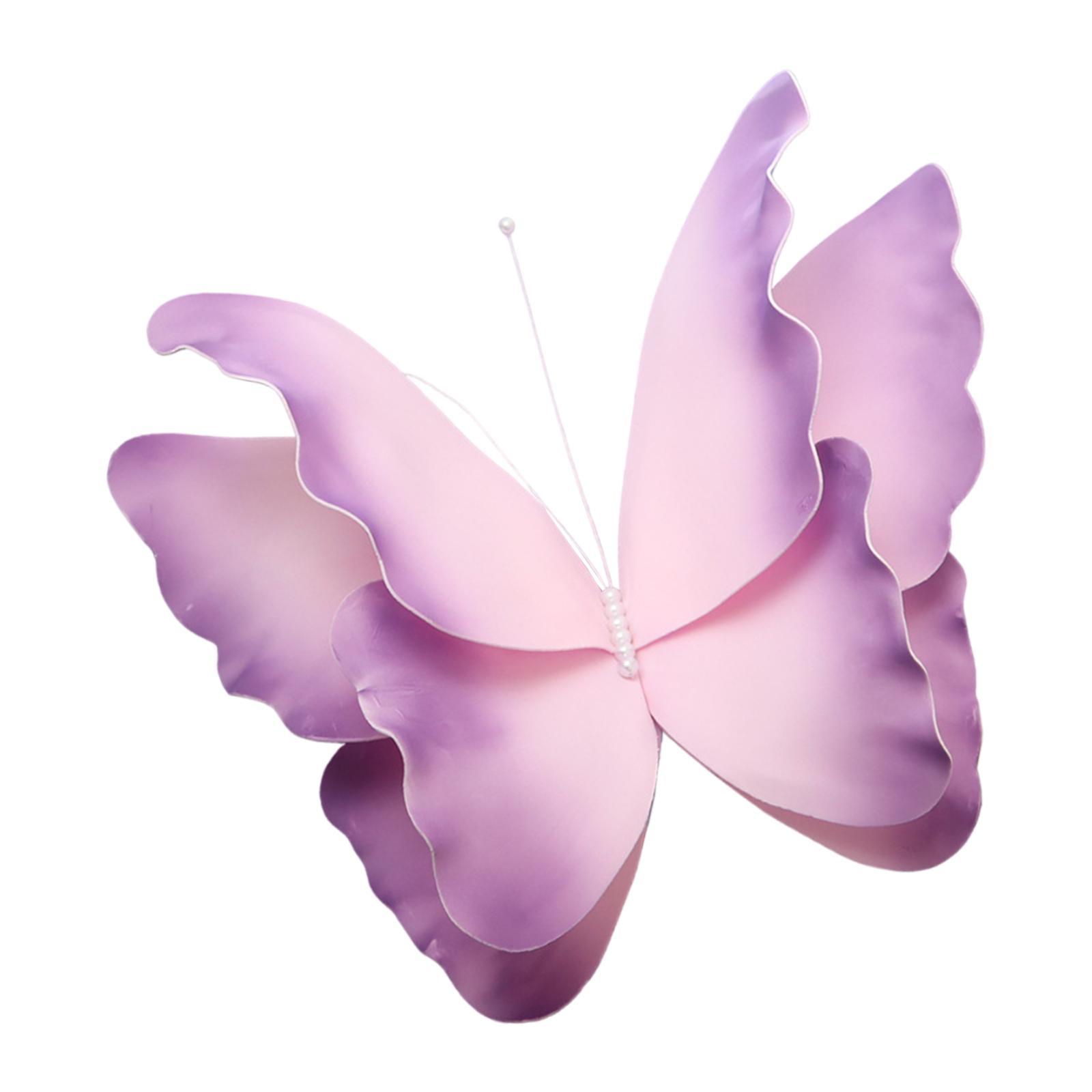 

Гигантская бабочка, искусственная бабочка, очаровательная ручная работа, 3D-украшение для вечеринки, настенное фиолетовый