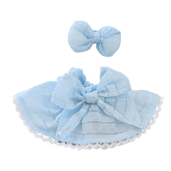 Doll Clothes for 17cm La Bubu 2-Piece Set Hair Clip Floral Dress Outfit Floral Hairpin Doll Accessory