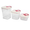 3 Pcs Food Storage Container Airtight Damp Proof Transparent Food Storage Box Set for Kitchen