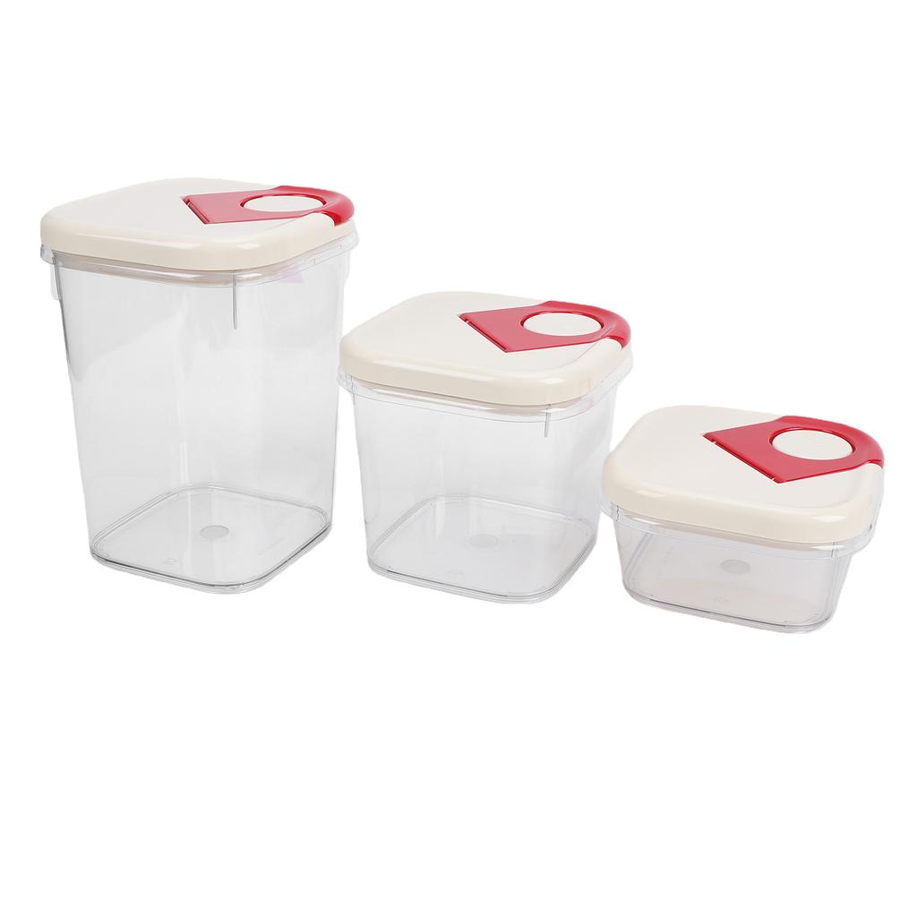 3 Pcs Food Storage Container Airtight Damp Proof Transparent Food Storage Box Set for Kitchen