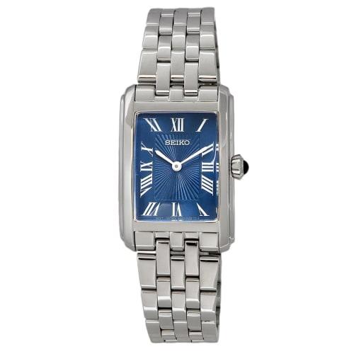 Seiko Women's Quartz Watch with Rectangular Face, SWR085, Blue, Overseas Model