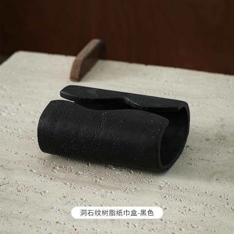 Luxury Imitation Stone Tissue Box Creative Resin Technology Tea Table Paper Box Table Decoration Tissue Holder Kitchen Supplies
