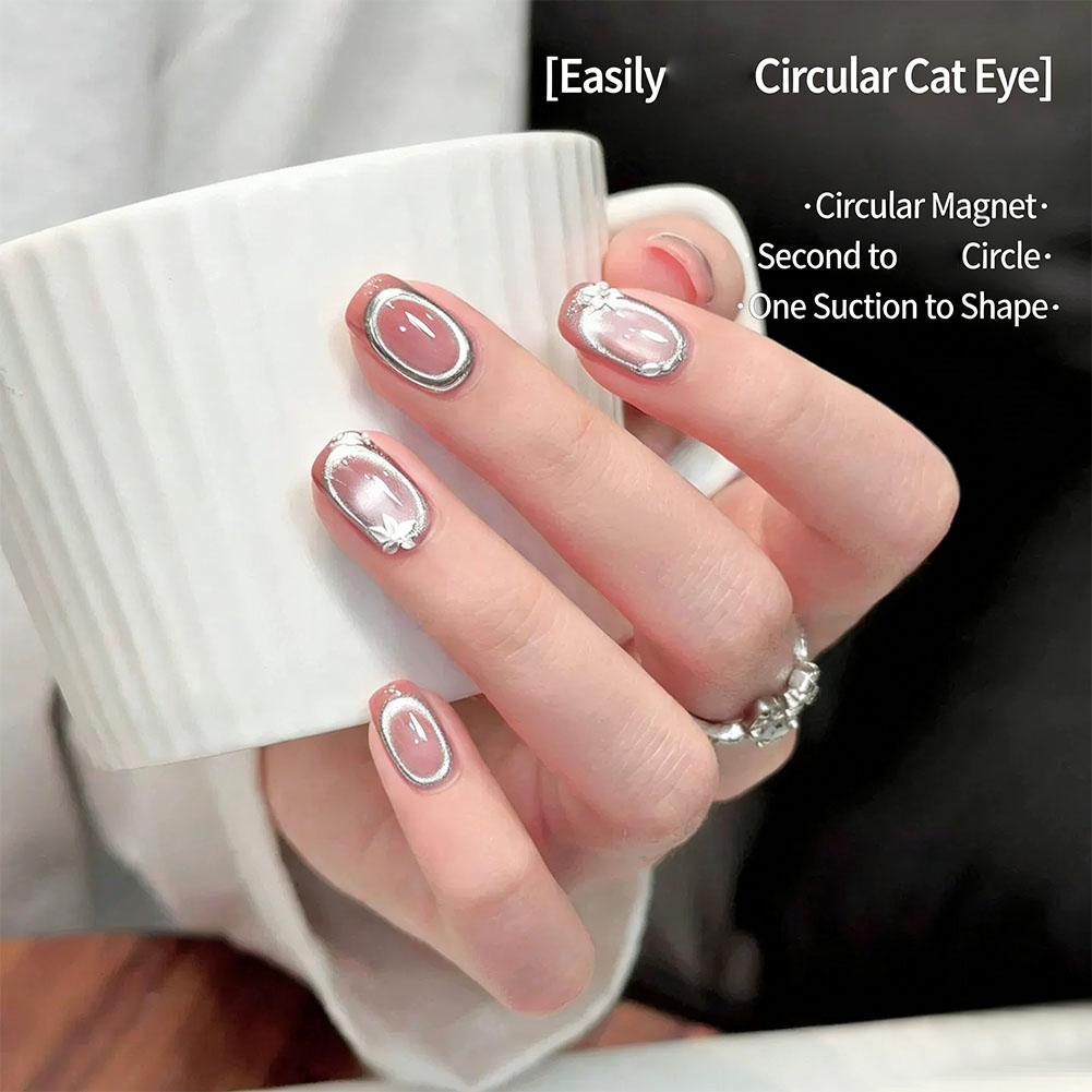 New Circular Cat Eye Nail Magnet DIY Magnetic Nail Helper Strong Nail Art Magnetic Gel Polish Guide Tool Manicure Design 2026