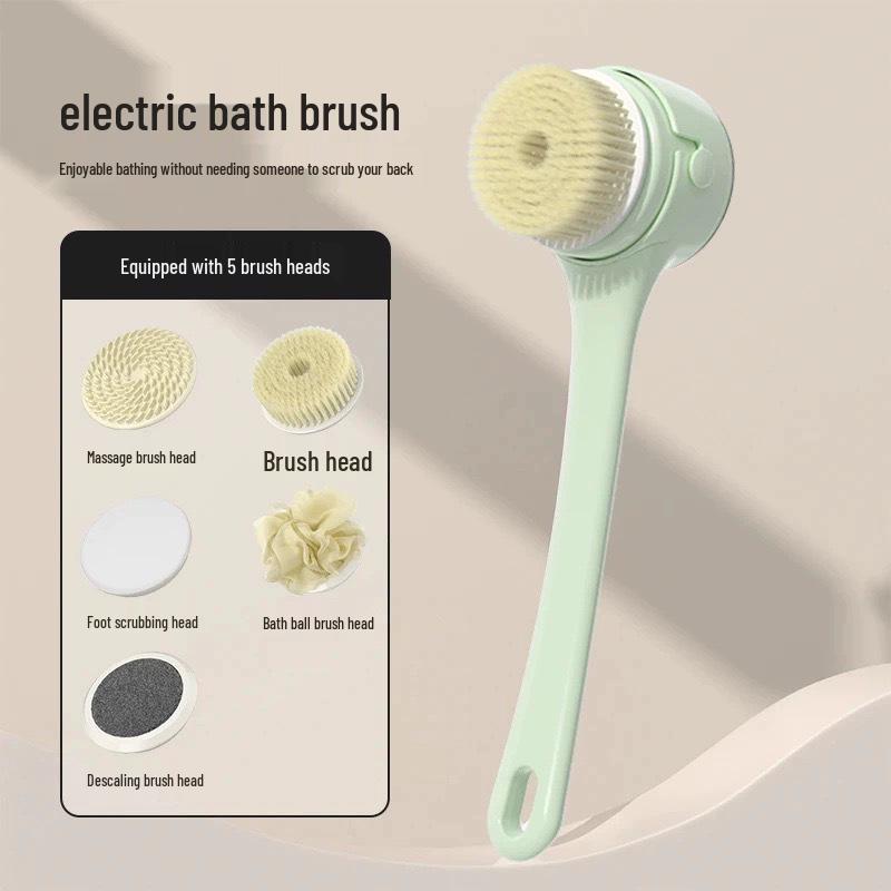 

Electric Long-Handle Bath Scrubber with Digital Display for Automatic Massage and Mud Removal