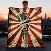 1pc Microphone Outdoor Blanket, Soft And Comfortable Blanket, Casual Warm Outdoor Blanket
