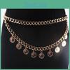Queen Portrait Metal Waist Chain For Women Fashionable Gold Punk Style Summer Accessory