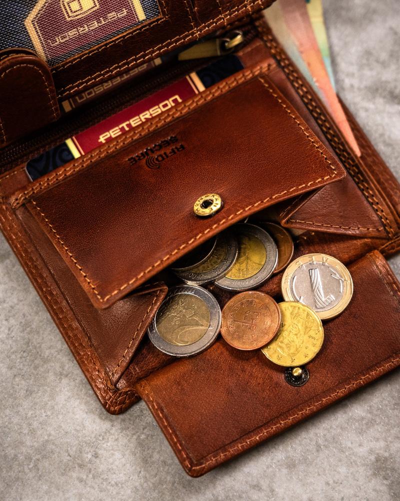Large men's leather wallet with embossed zodiac sign - Peterson