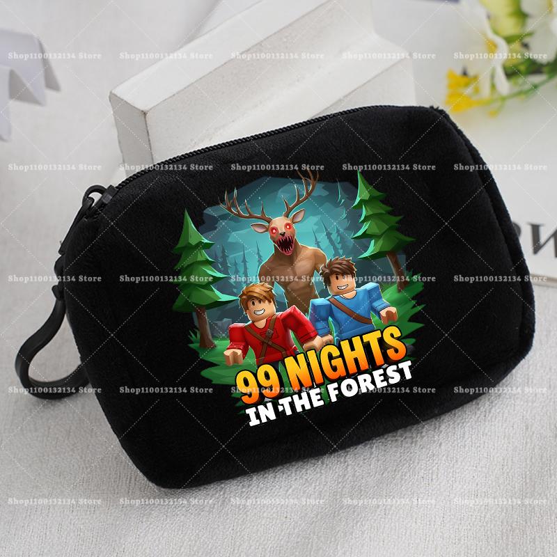 99 Nights In The Forests Soft Coin Purses Cartoon Print Mini Zipper Wallets Portable Key Change Pockets Storage Bags Boys Gift