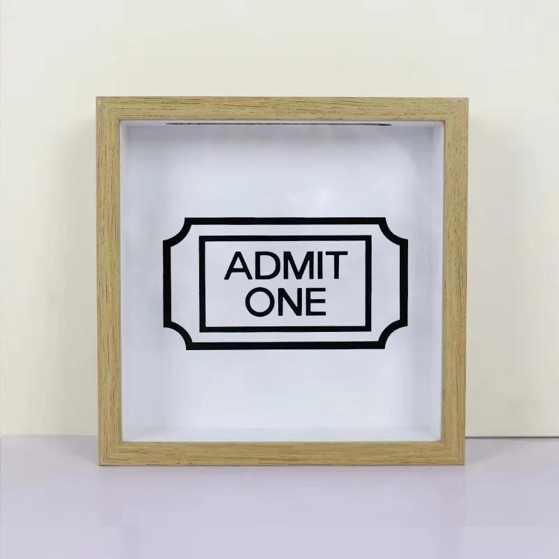 Travel Adventure Archive Box Ticket Bank Money Box Piggy Wooden Coin Saving Kids Fund Box Postcard Souvenir Wall Picture Frame