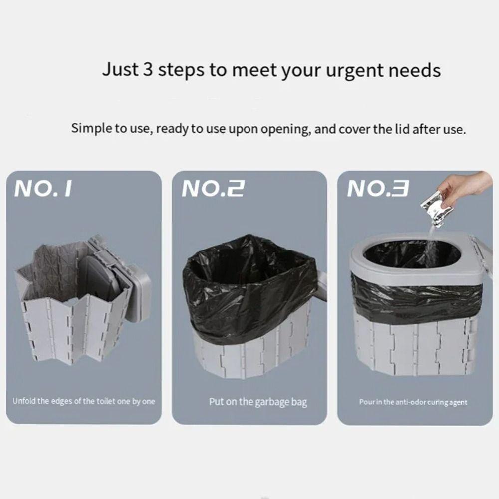 Flip-top Portable Toilet Use Garbage Bags Camping Toilet Accessories Vehicle-mounted Toilet  Hiking