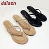 Fashion Fashion Round Toe Ladies Low Heel Slippers Shoes Spring Summer Women Heeled Slides Slippers Female Flip Flops Sandals Pumps