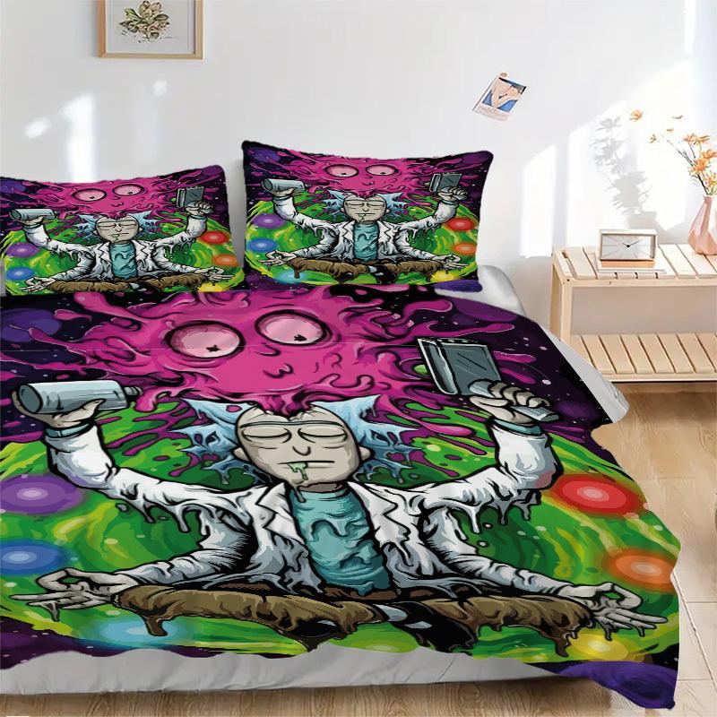 

Psychedelic Trip Bedding Set Comforter Cover Gift for Bedroom,Includes 1 Cover and 2 Pillowcases, No InsertB398 135x200cm