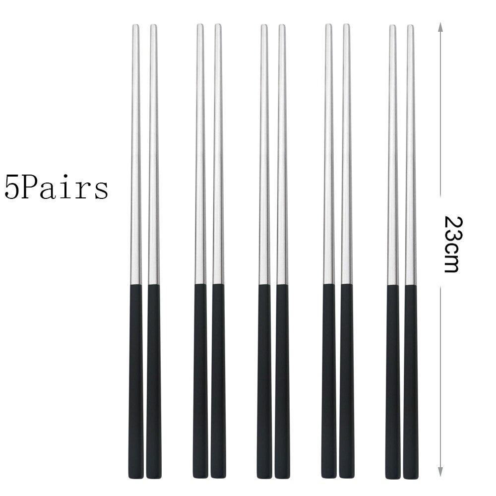 Yemek takımı 5 Çift Paslanmaz Çelik Çubuklarını Metal Suşi Sofra Gümüş Çin Yemeği Düğün Ev Festivali Malzemeleri