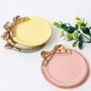 Jewelry Storage Tray Vintage Bow Decorated Resin Plate Snack Dessert Tray Cute Home Bedroom Decor
