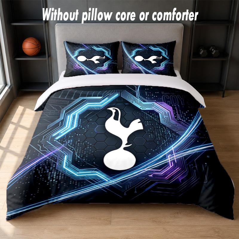 Tottenham Hotspur Design Bed Bedding Set 1 Duvet Cover + 2 Pillowcases Soft Breathable Household Bed Linens