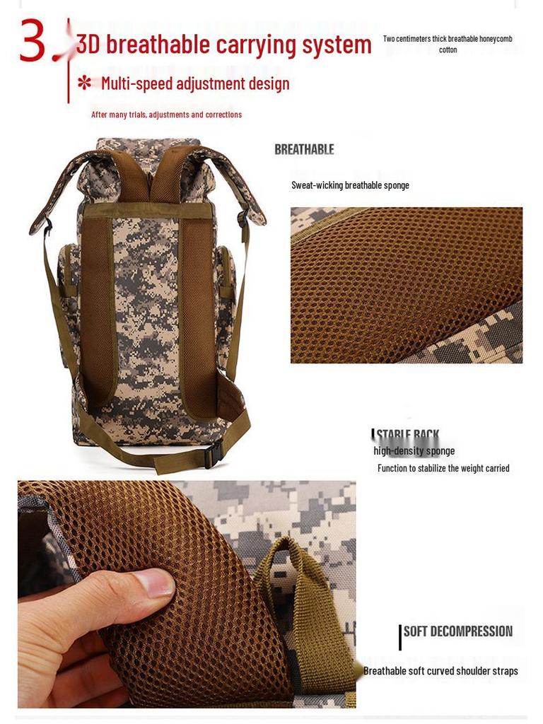Outdoor 80L Waterproof Camouflage Hiking Backpack - Large Capacity for Travel, Camping, and Sports